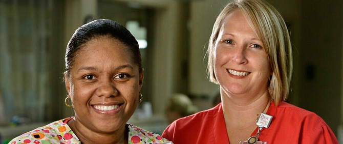 Two female healthcare professionals